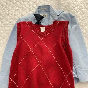 Boys button down and vest